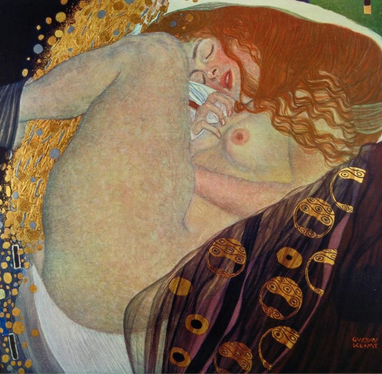 La Lluvia Dorada, Dánae (1907). Gustav Klimt.