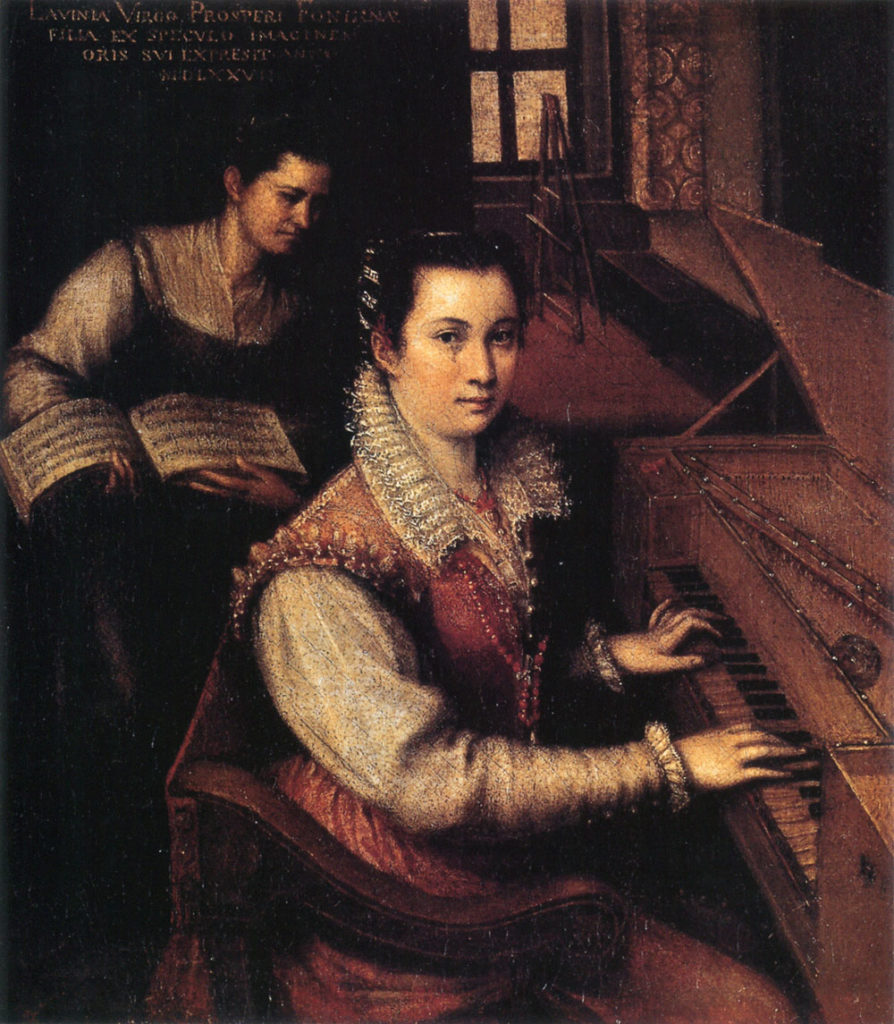 Autorretrato tocando la espineta. Lavinia Fontana (1577) Accademia Nazionale di San Luca, Roma.