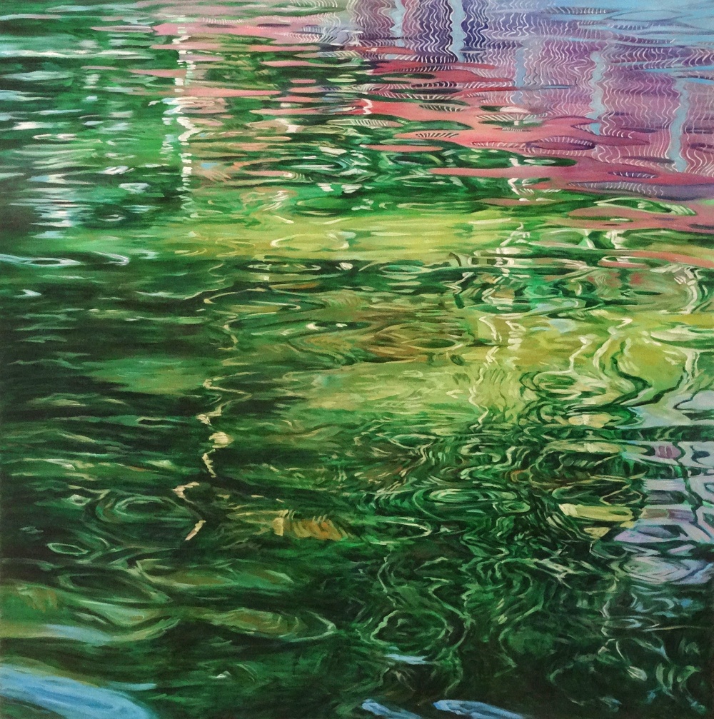 Juan Fernandez Pintor,  Reflejos Aguas Verdes y Rosas