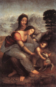 Leonardo da Vinci: Santa Ana, con la Virgen y el Niño (c. 1503). Óleo sobre tabla. Museo del Louvre, París.