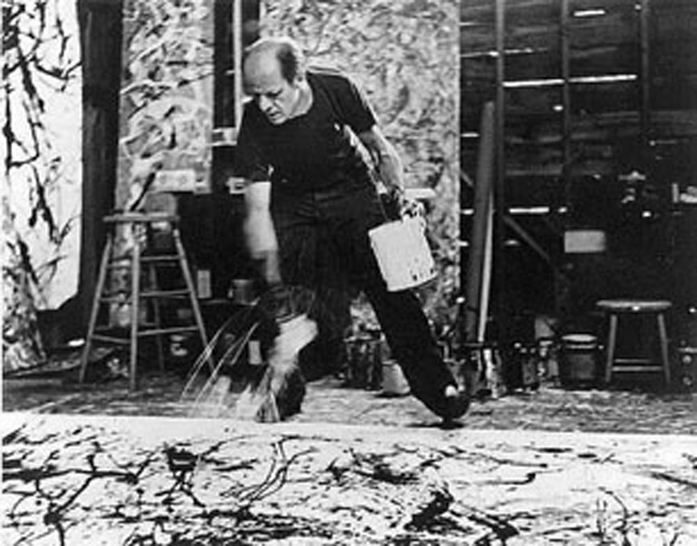Hans Namuth: Fotografía de Pollock pintando con la técnica del dripping. (1951)