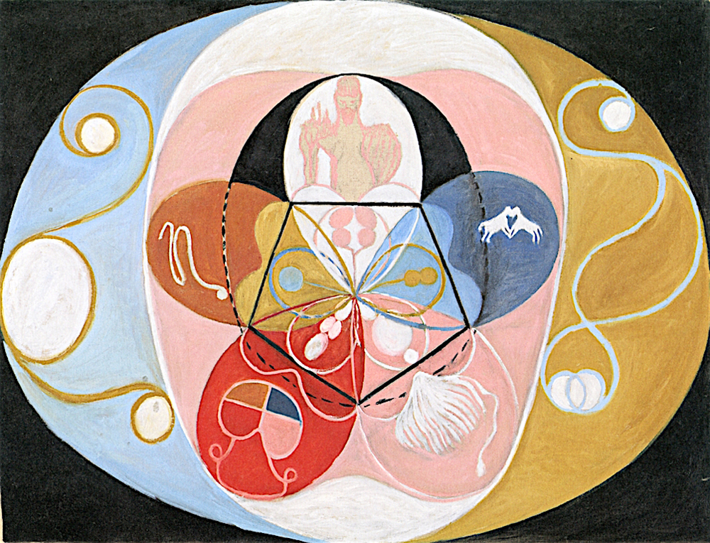 Hilma af Klint: Los Diez Mayores, Evolución, Grupo VI, N. 5. (1907) óleo sobre lienzo.