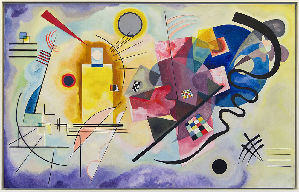 Wassily Kandinsky: Amarillo-rojo-azul (1925) óleo sobre lienzo, Musée National d'Art Moderne, París.