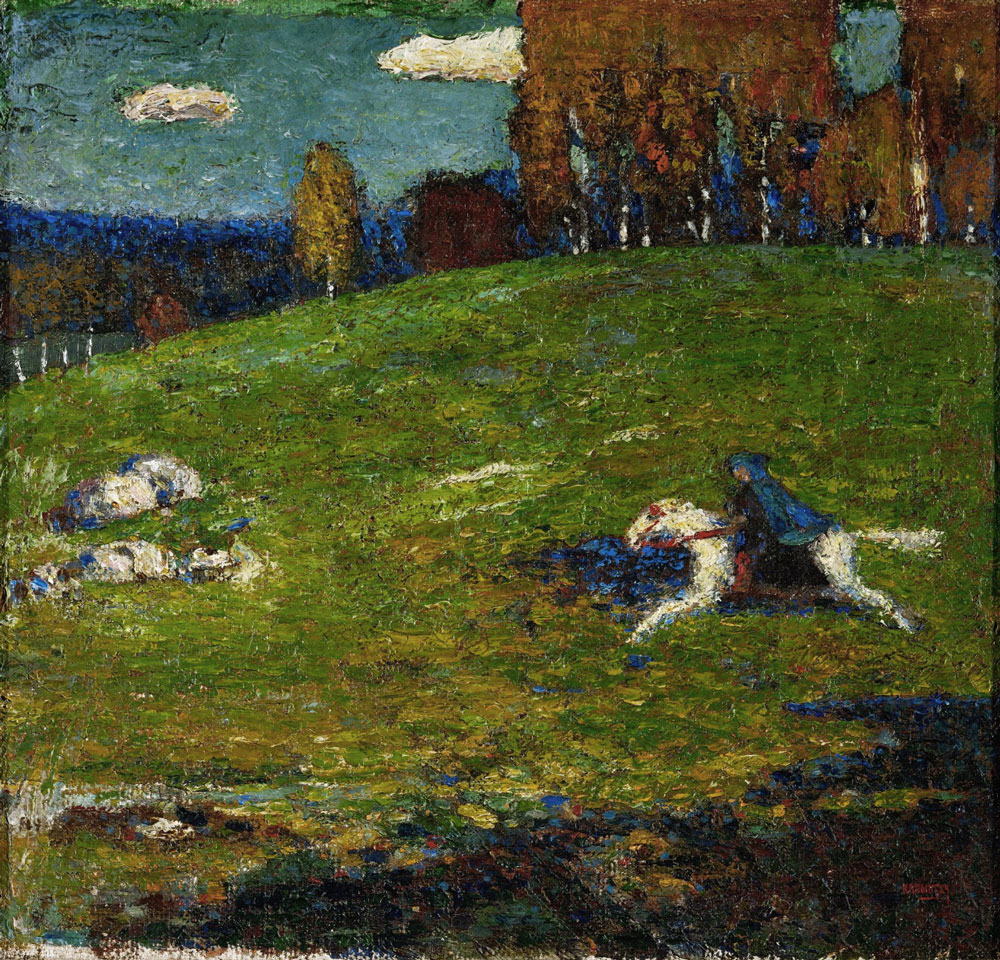 Wassily Kandinsky: El jinete azul (1903) óleo sobre lienzo, Colección privada.