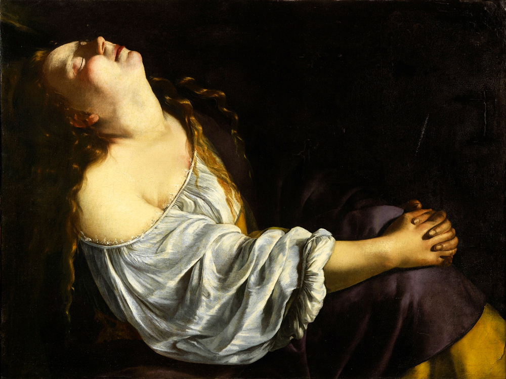 Artemisia Gentileschi: María Magdalena en éxtasis (1620-25), óleo sobre lienzo, Colección privada.