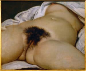 cuerpo femenino - vientre -Gustave Courbet: El origen del mundo (1866) óleo sobre lienzo, Museo de Orsay, Paris.