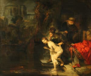 cuerpo femenino -susana-Rembrandt Harmenszoon van Rijn: Susanna y los Viejos (1647) óleo sobre lienzo, Gemäldegalerie, Berlin.