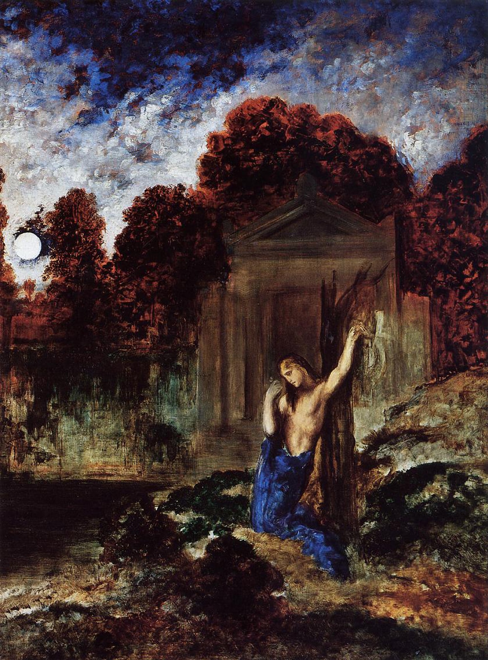 Gustave Moreau: Orfeo en la tumba de Eurídice (1891) óleo sobre lienzo, Museo Gustave Moreau, París.