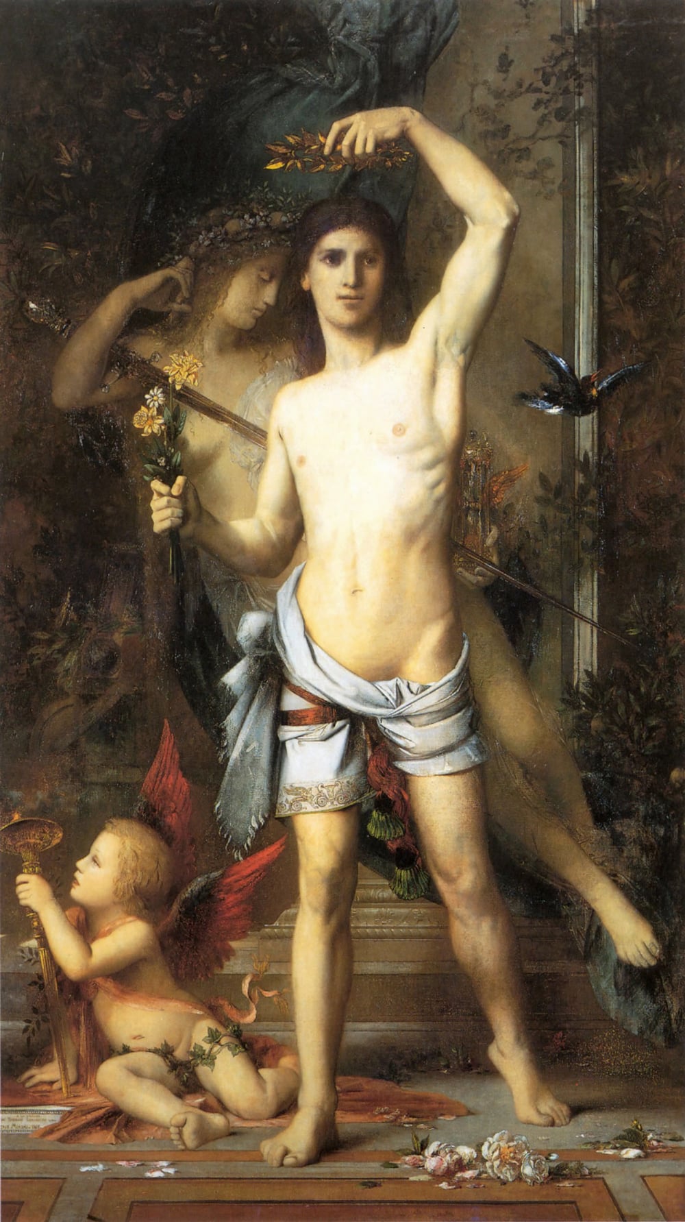 Gustave Moreau: El joven y la muerte (1865) óleo sobre lienzo, Harvard Art Museums, Boston.